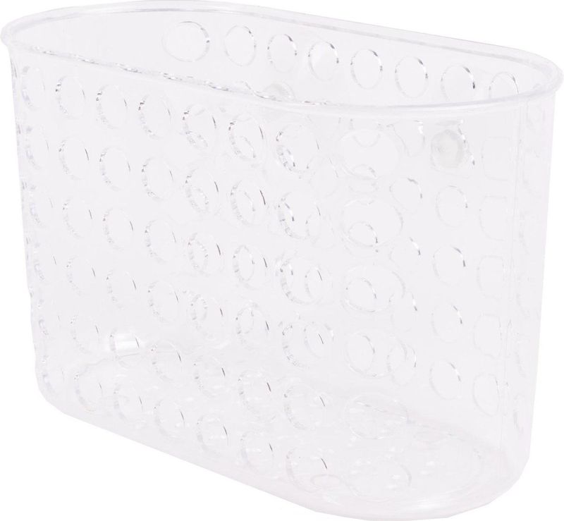 Benson Transparant douchebakje met zuignap - maat L - kunststof - 17,5 x 8 x 12 cm