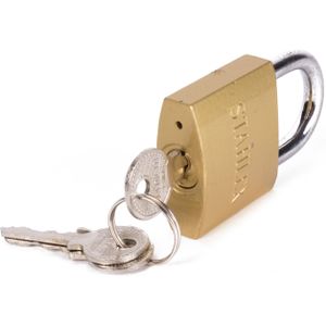 Stahlex Hangslot 38 mm - geharde beugel - goudkleurig - inclusief 3 sleutels