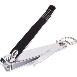 Benson Care Nagelknipper - met vijl - metaal - zilver - aan ketting - 8 cm - nagel verzorging - Nagelschaartjes
