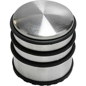 Benson Deurstopper - RVS - rond - D9 x H7 cm - 1 kg - met rubberen ringen