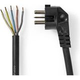 Aansluitsnoer - H07RN-F - 5x1,5 mm² - 1,5 Meter - Perilex Stekker Haaks - Zwart