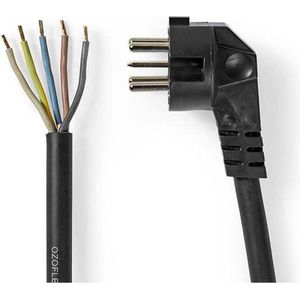 Aansluitsnoer - H07RN-F - 5x1,5 mm² - 1,5 Meter - Perilex Stekker Haaks - Zwart