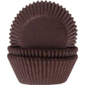 House of Marie Mini Cupcake Vormpjes - Bruin - pk/60 - Baking Cups voor Muffins en Cupcakes