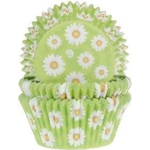 House of Marie Cupcake Vormpjes - Madeliefje - pk/50 - Baking Cups voor Muffins en Cupcakes