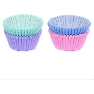House of Marie Mini Cupcake Vormpjes - Assorti Pastel - pk/100 - Baking Cups voor Muffins en Cupcakes