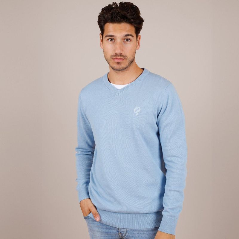 Heemskerk - Heren Trui - Ochtendblauw - Gebreid