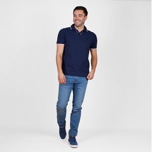 Q1905 - Polo Shirt - Donker Melange - Katoen - Ribkraag en V-hals
