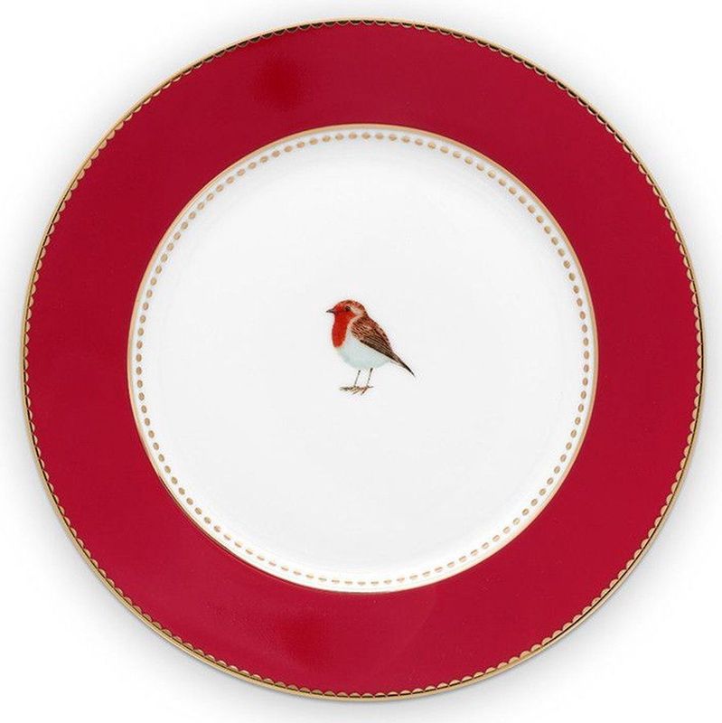 Pip Studio Love Birds Red Bord 17 cm (Set van 6)