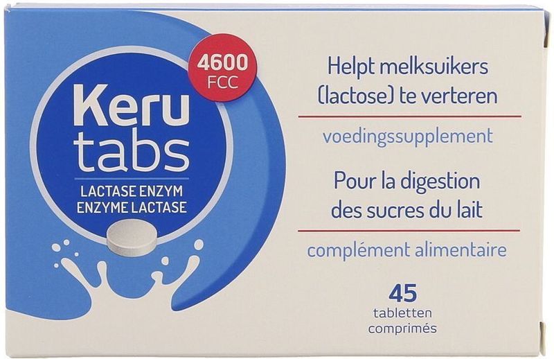 Kerutabs Lactase Enzym 4600 FCC 45 tabletten