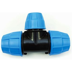 Supreme pe verloop T-stuk 90°, Kiwa, 3x klem-75 x 63 x 75 mm