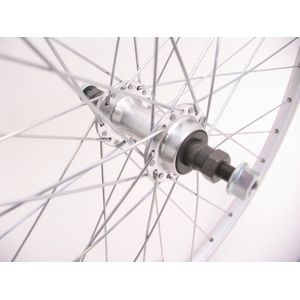 Achterwiel 28 x 1/4" zac19 freewheel vast - zilver