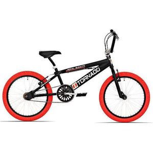 Royal Freestyle bmx 20" -bugatti - mat zwart met rode banden