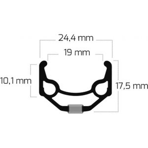Velg Ryde ZAC 19 26 / 559 X 19C Aluminium 32 Gaats 14G - Zwart