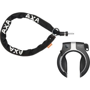 Ringslot AXA Victory Mat Zwart Grijs met Axa RLC Insteekketting 140 cm