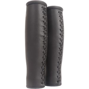 Edge City Handvatset Leer 135/135 Mm Per Set Zwart