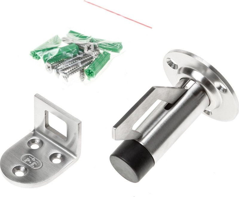 P+E - Deurvastzetter - RVS - Geborsteld - Wandmontage