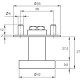 P+E - Deurknop - Ronde Rozet - RVS Geborsteld - Ø55mm