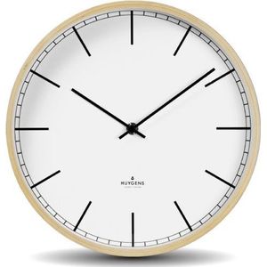 Huygens - Wood 25 Index - Wit - Wandklok - Stil - Quartz Uurwerk