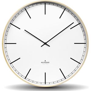 Huygens - Wood 45 Index - Wit - Wandklok - Stil - Quartz Uurwerk