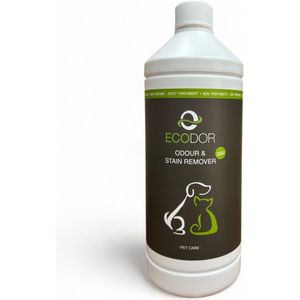 Ecodor Geur- & Vlekverwijderaar - 1000ml - Tegen de geur en vlekken van braaksel/overgeefsel/kots, ontlasting, urine, bloed, zweet en overige organische vlekken - Niet geparfumeerd - Ecologisch
