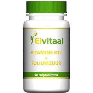 Elvitum Vitamine B12 1000mcg + foliumzuur 90 zuigtabletten