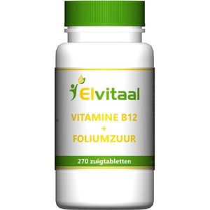 Elvitum Vitamine B12 1000mcg + foliumzuur 270 zuigtabletten