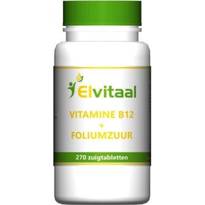 Elvitum Vitamine B12 1000mcg + foliumzuur 270 zuigtabletten