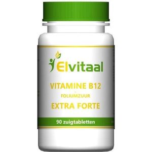 Elvitum Vitamine B12 extra forte + foliumzuur 90 zuigtabletten