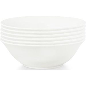 VT Wonen - Kom - Wit - Porselein - 6-Delige Set