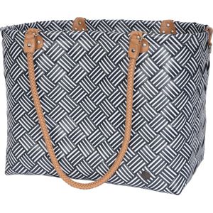 Handed By Ste. Maxime stripes - Shopper - donkergrijs