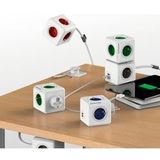 Allocacoc - PowerCube Original - Stekkerdoos - Blauw - 4 Stopcontacten - 2 USB-poorten