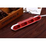 Stekkerdoos - 4-voudig - Rood - 1.5 m