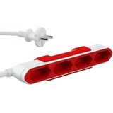 Stekkerdoos - 4-voudig - Rood - 1.5 m