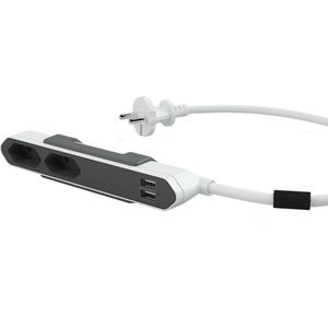 Stekkerdoos met USB | Allocacoc | 1.5 meter (2-voudig, Powerbar)