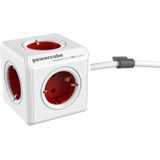 Allocacoc Power Cube 1307/DEEXPC Verlenglader voor smartphone/tablet, USB 2.1, wit en rood