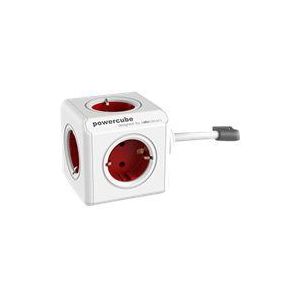 Allocacoc PowerCube, 3 m, Indoor, Kunststoff, Rot, Weiß, CE, KEMA, TuV, RoHS, 1 AC-Ausgänge
