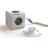 PowerCube - Extended Stekkerdoos - 4 Contacten - 2x USB - Veilig Design