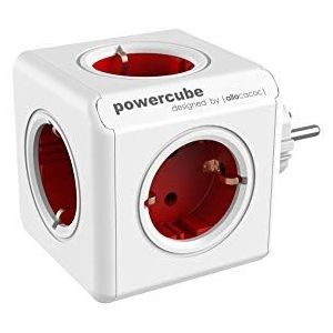 Allocacoc PowerCube origineel grijs type F - vermenigvuldigingsstekker 5 stopcontacten (rood)