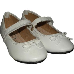 Bergamo - Trentino Ballerina - Off-White - Leder - Klittenbandsluiting