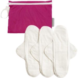 ImseVimse wasbaar maandverband Nacht-/kraamverband met wetbag - wit - 3 stuks