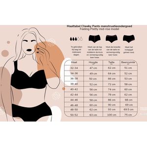 Cheeky Pants Feeling Pretty - Menstruatieondergoed - Maat 36-38 - Zero waste - Absorberend - Lekvrij