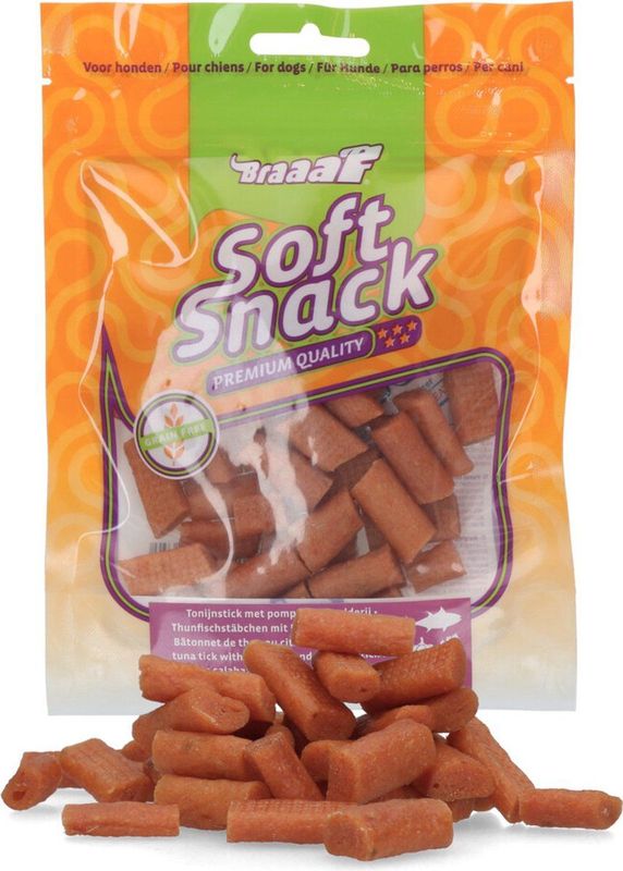 10x Braaaf Sticks Hondensnack Tonijn - Pompoen - Selderij 85 gr