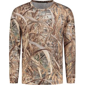 Stealth Gear - T-shirt Lange Mouw - Camo Rietprint - 100% Polyester