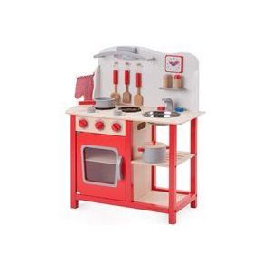 New Classic Toys Houten Speelgoedkeuken Rood - Inclusief Accessoires - Aanrechthoogte is 55 centimeter