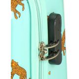 Princess Traveller Trendy Animal collection - Handbagage koffer - Leopard - Mint - 56cm