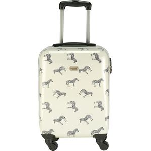 Princess Traveller Trendy Animal collection - Handbagage koffer - Zebra - Wit - 56cm