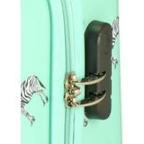 Princess Traveller Trendy Animal collection - Handbagage koffer - Zebra - Mint - 56cm