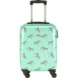 Princess Traveller Trendy Animal collection - Handbagage koffer - Zebra - Mint - 56cm