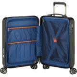 Princess Traveller PT01 Deluxe gemaakt van gerecyclede materialen, 7 kleuren en 3 maten, 4 dubbele zwenkwielen, verzonken TSA-slot, Pitch Black., Harde trolley met zwenkwielen