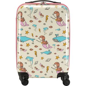 Princess Traveller Kids Collection - Handbagagekoffer - Zeemeermin - Koffer met 4 zwenkwielen - Reiskoffer met Telescopische handgreep
